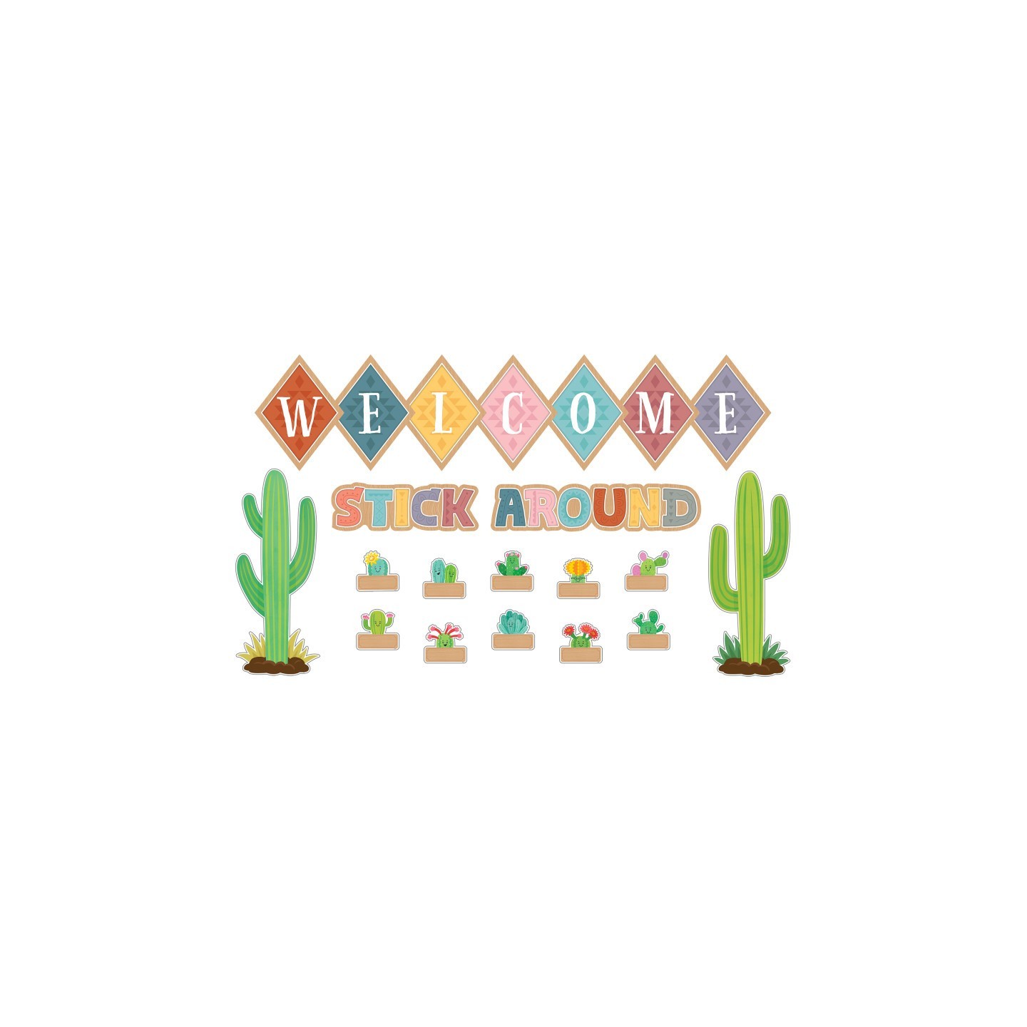 Teacher Created Resources® Happy Cactus Crew Welcome Bulletin Board Set, 48 Pieces