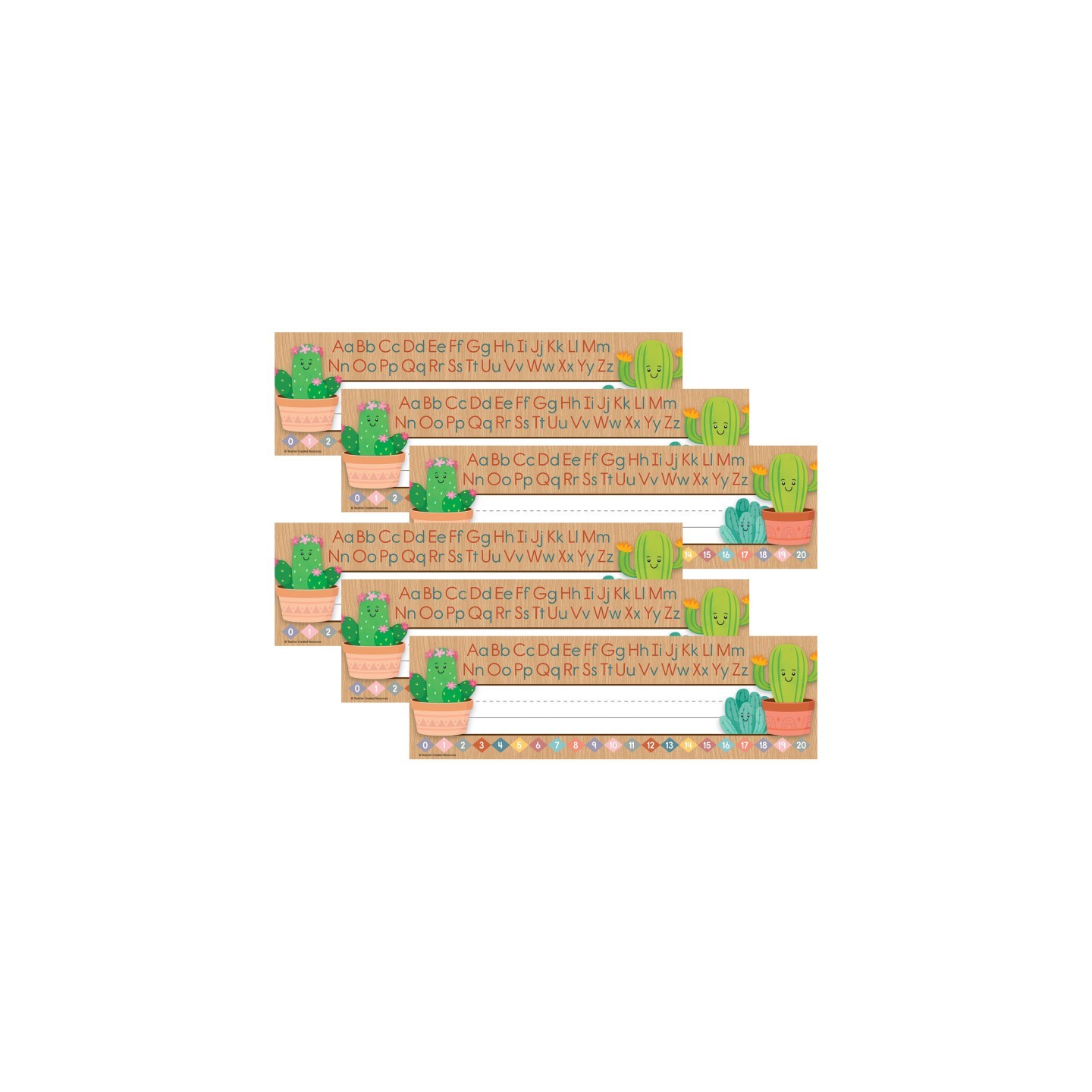 Teacher Created Resources® Happy Cactus Crew Flat Name Plates, 36 Per Pack, 6 Packs