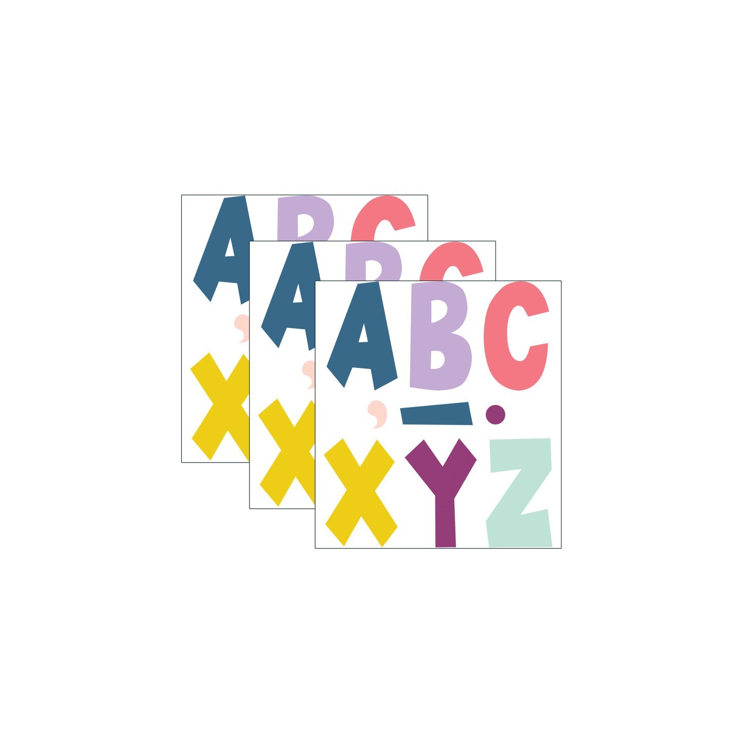 Teacher Created Resources® Oh Happy Day 7" Fun Font Letters, 120 Per Pack, 3 Packs
