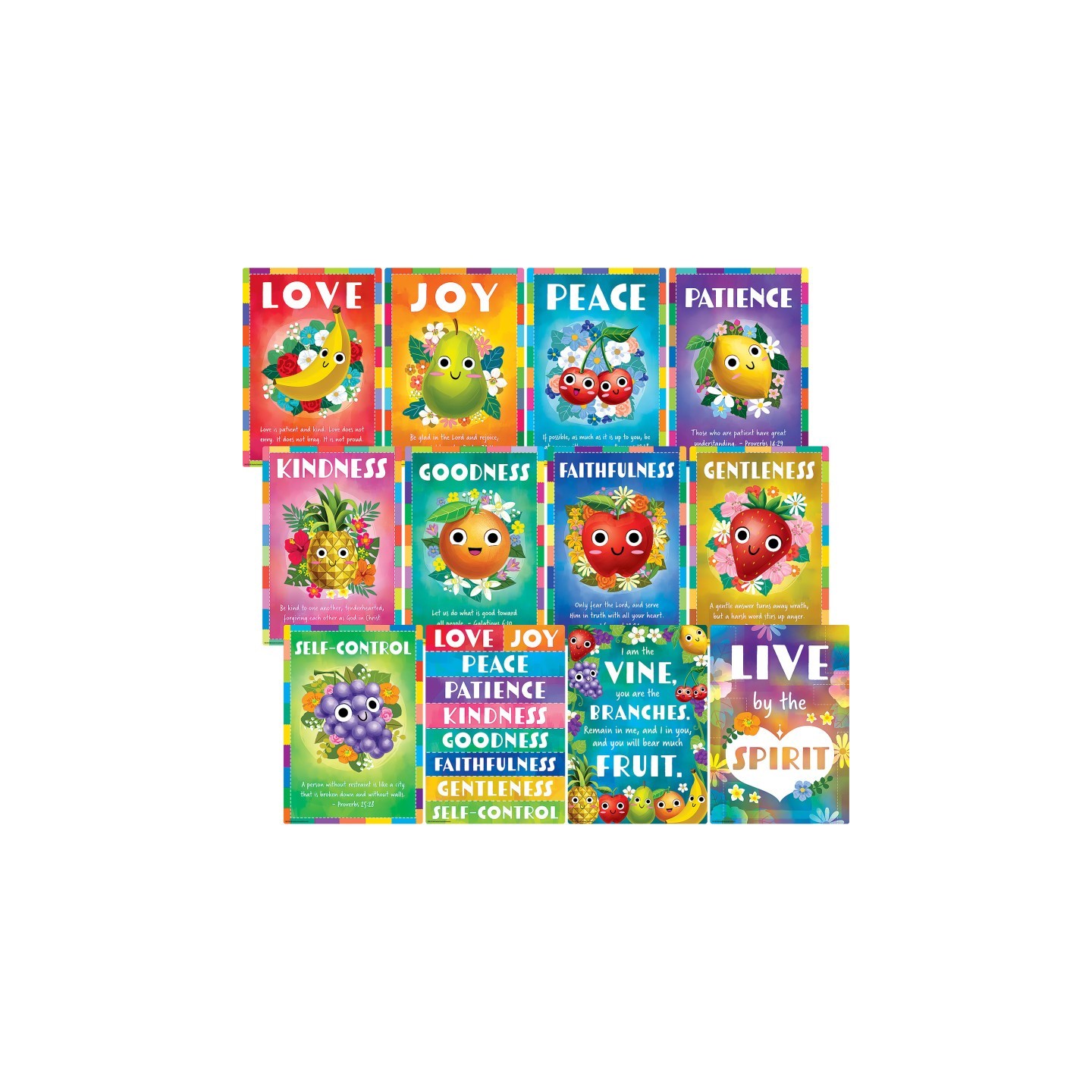 Teacher Created Resources® Fruit of the Spirit Small Poster Pack, 12 Posters