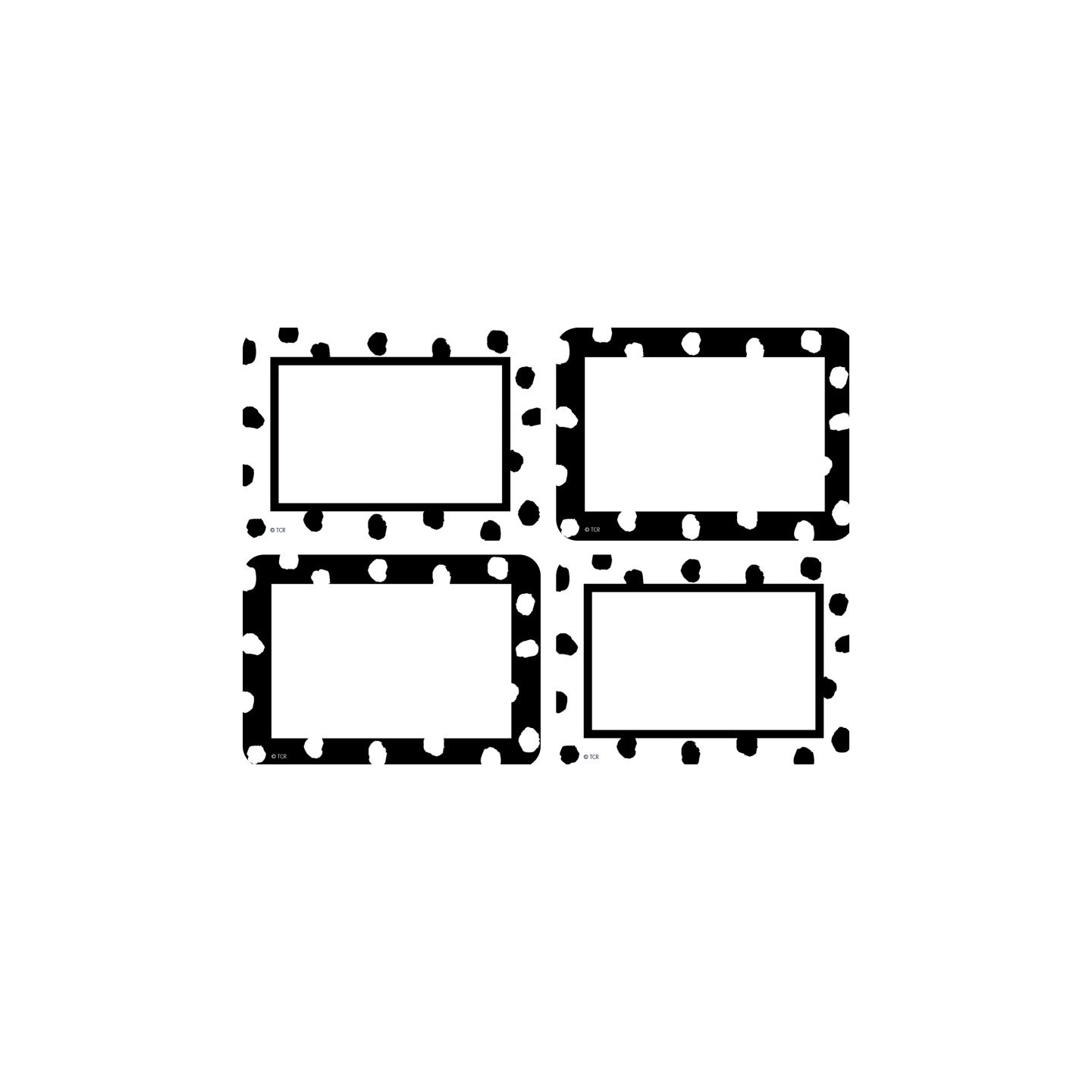 Teacher Created Resources® Black and White Painted Dots Name Tags/Labels - Multi-Pack - Pack of 36