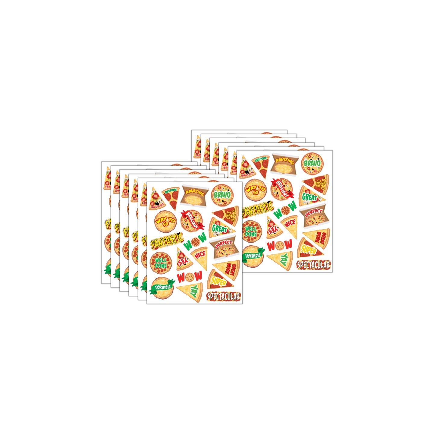 Teacher Created Resources® Pizza Stickers, 120 Per Pack, 12 Packs