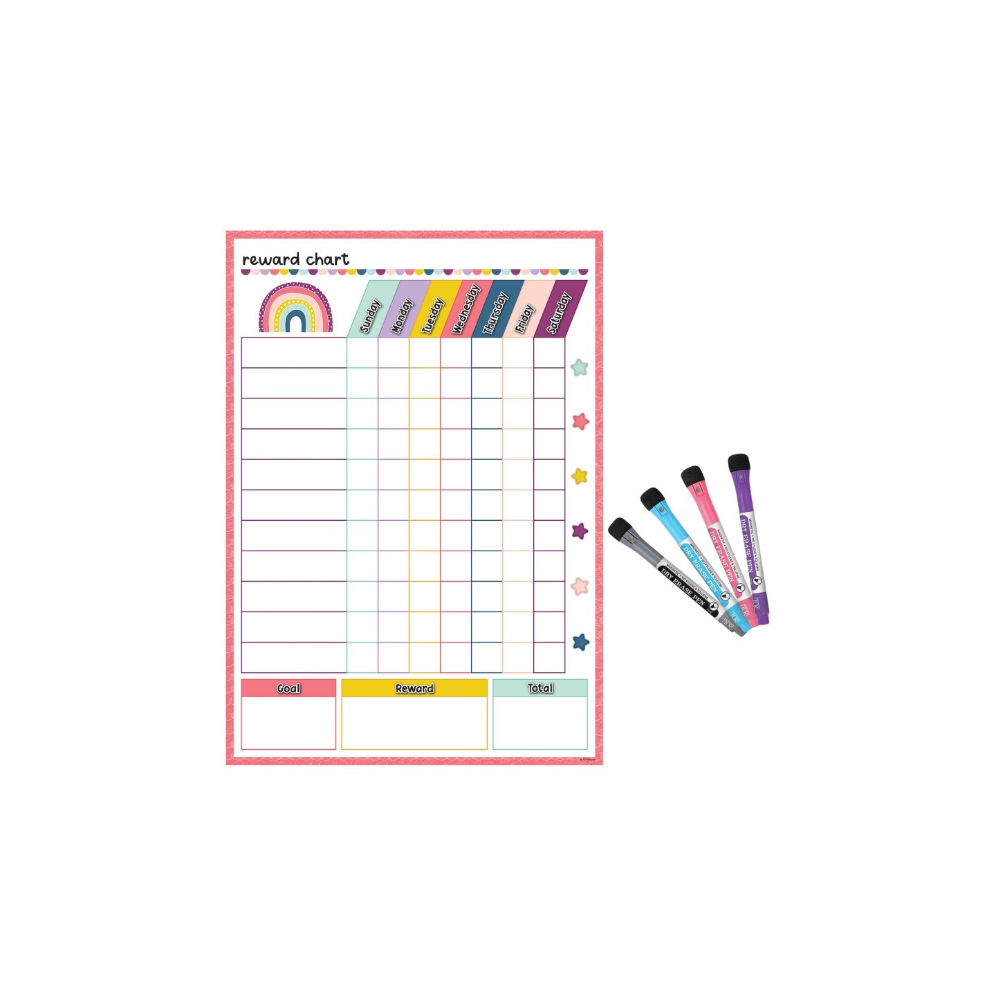 Teacher Created Resources® Oh Happy Day Dry-Erase Magnetic Reward Chart