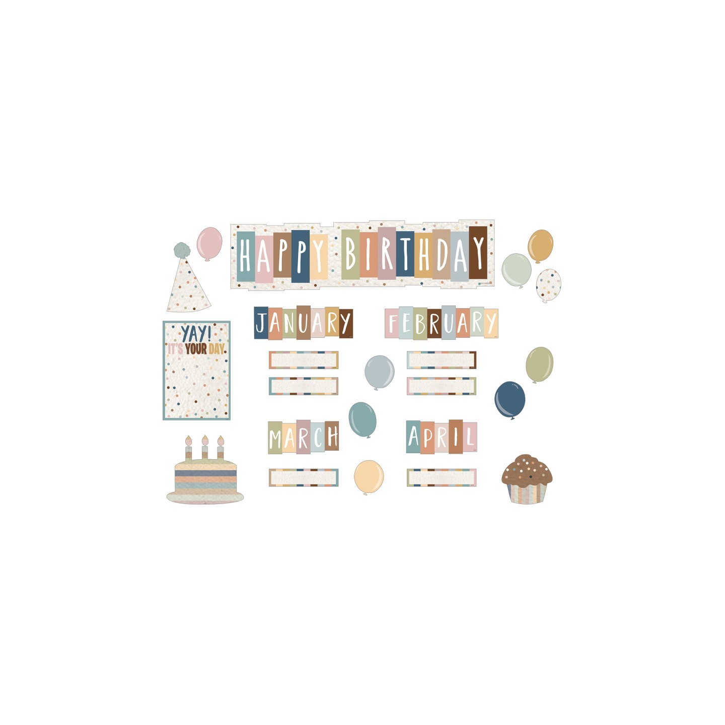 Teacher Created Resources® Everyone is Welcome Happy Birthday Mini Bulletin Board Set