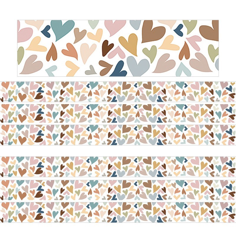Teacher Created Resources® Everyone is Welcome Hearts Straight Border Trim, 35 Feet Per Pack, 6 Packs
