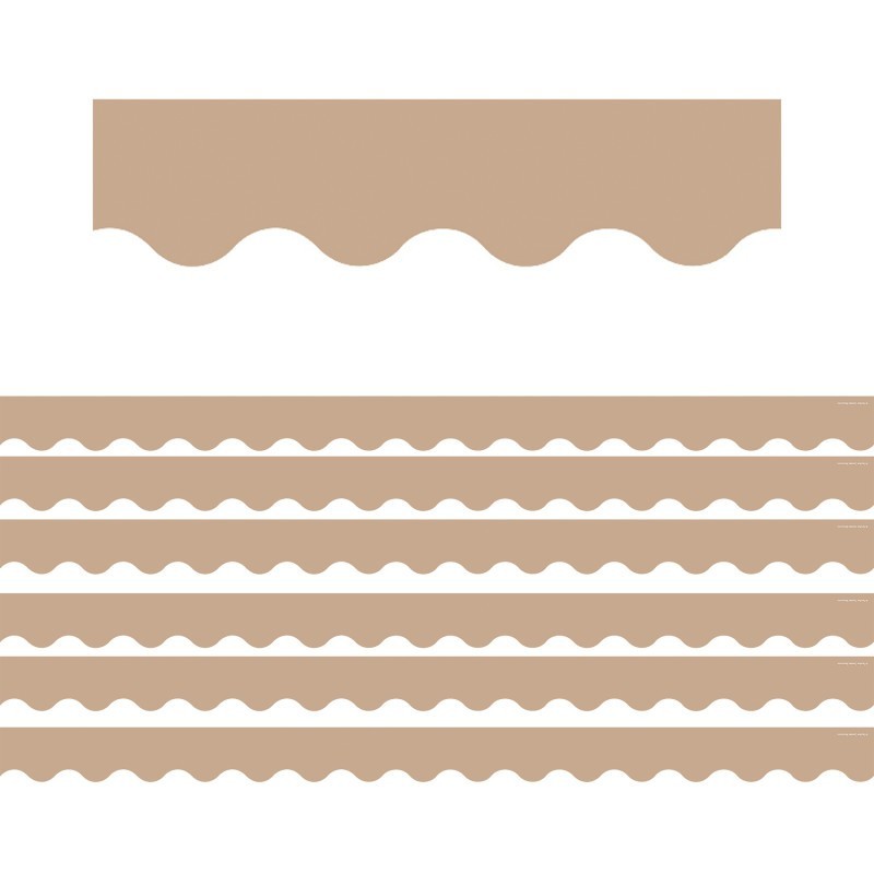 Teacher Created Resources® Light Brown Scalloped Border Trim, 35 Feet Per Pack, 6 Packs