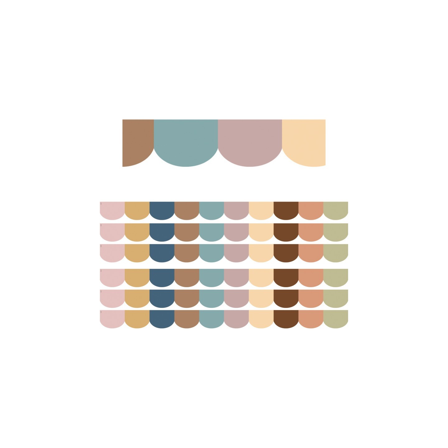Teacher Created Resources® Everyone is Welcome Scalloped Die-Cut Border Trim, 35 Feet Per Pack, 6 Packs