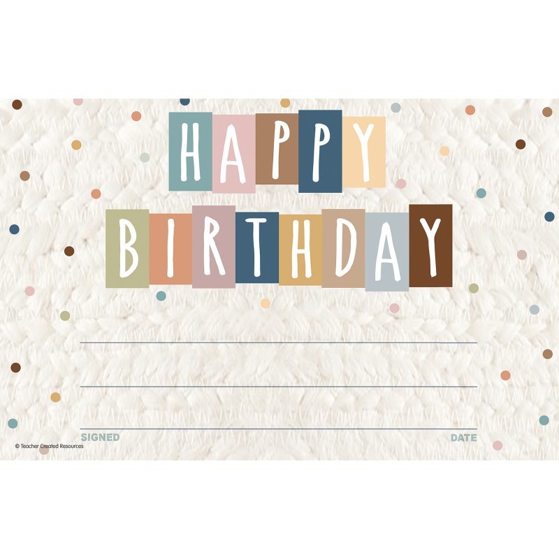 Teacher Created Resources® Everyone is Welcome Happy Birthday Awards, Pack of 30