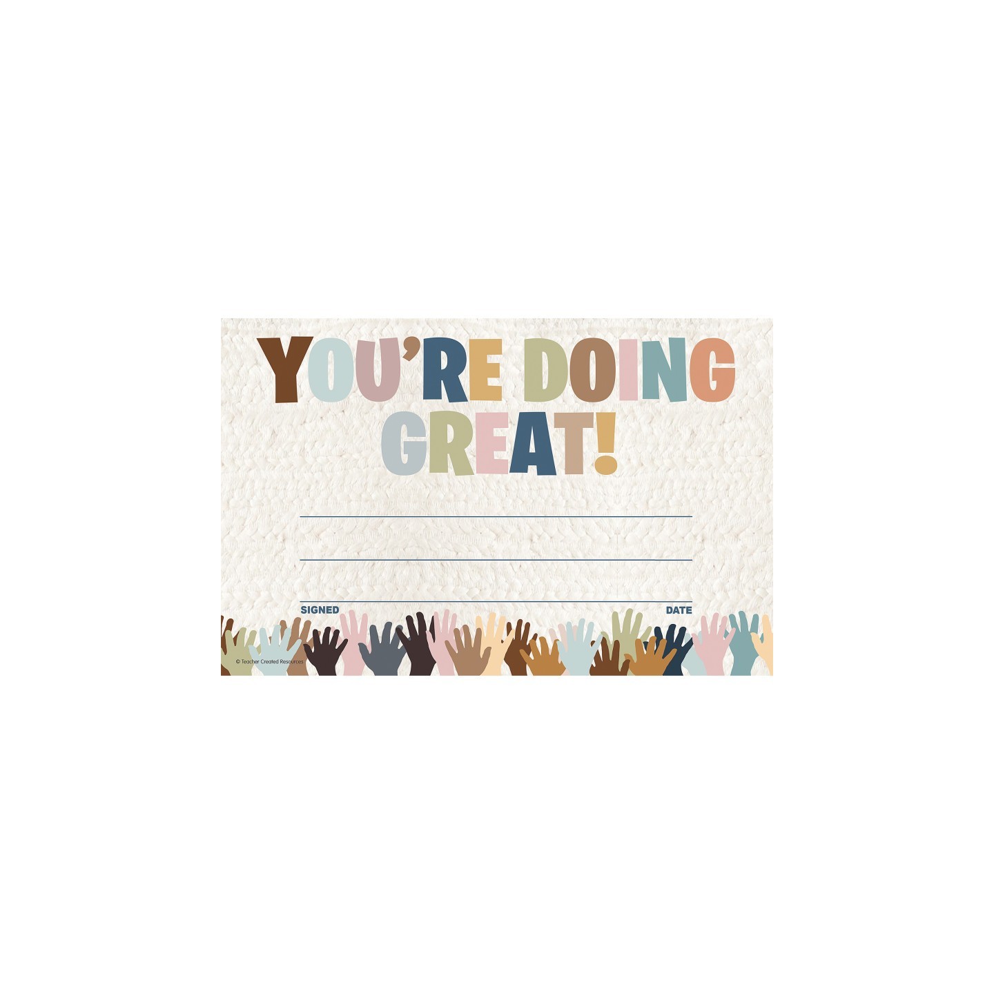 Teacher Created Resources® Everyone is Welcome You're Doing Great! Awards, Pack of 30