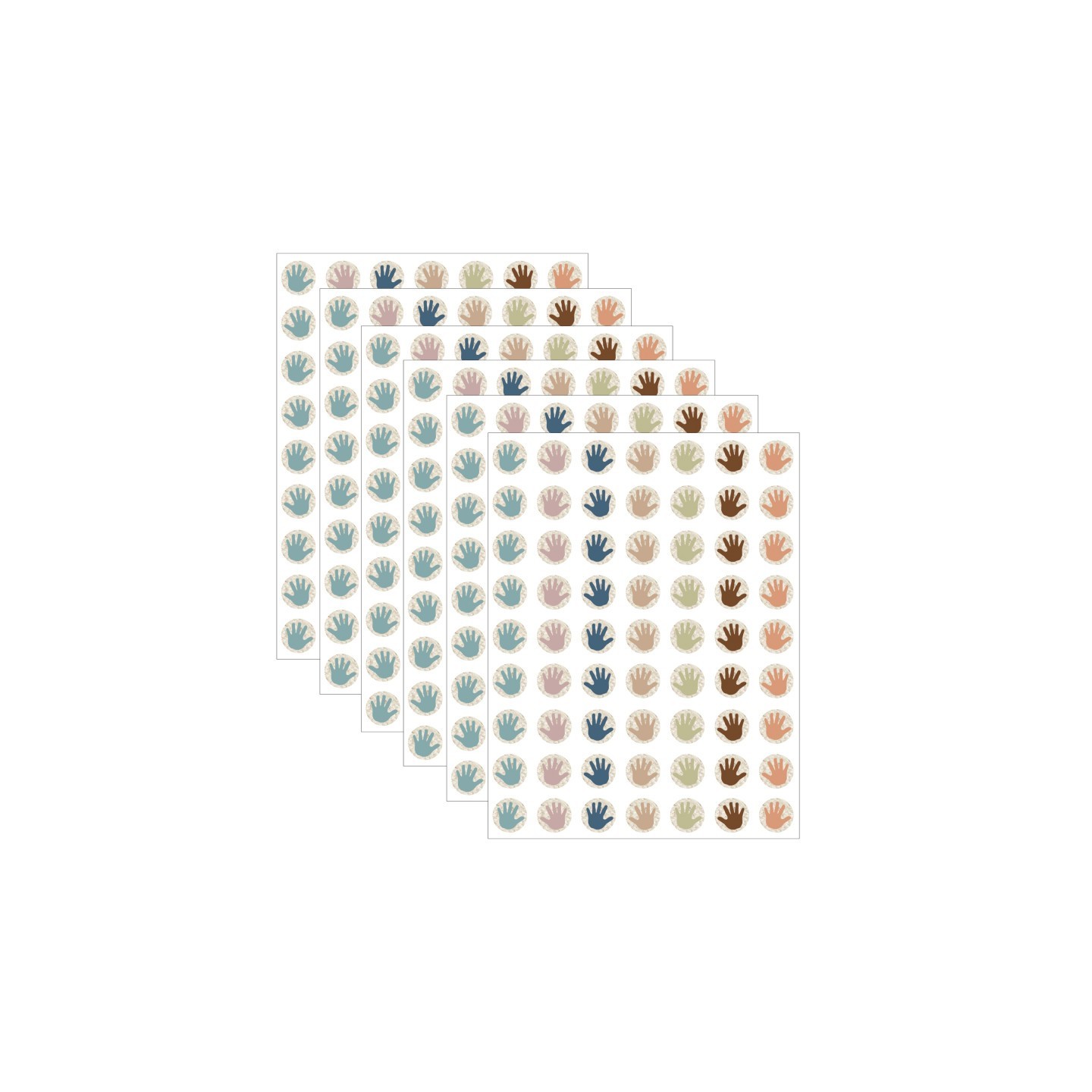 Teacher Created Resources® Everyone is Welcome Helping Hands Mini Stickers, 378 Per Pack, 6 Packs