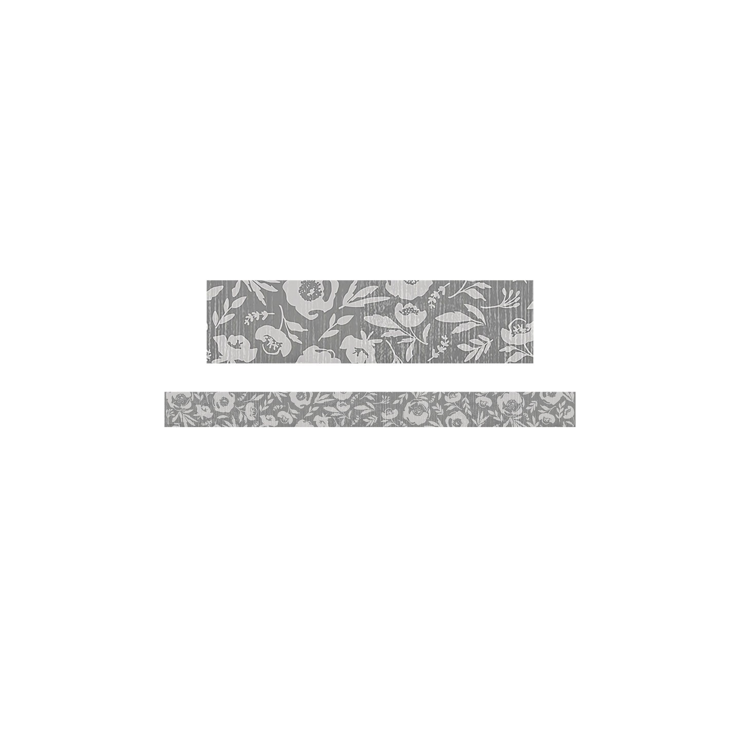 Teacher Created Resources® Classroom Cottage Gray Floral Straight Border Trim, 35 Feet