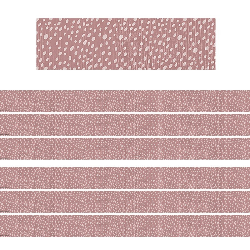 Teacher Created Resources® Classroom Cottage Vintage Rose Dots Straight Border Trim, 35 Feet Per Pack, 6 Packs