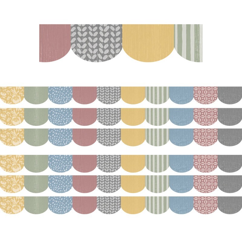 Teacher Created Resources® Classroom Cottage Scalloped Die-Cut Border Trim, 35 Feet Per Pack, 6 Packs