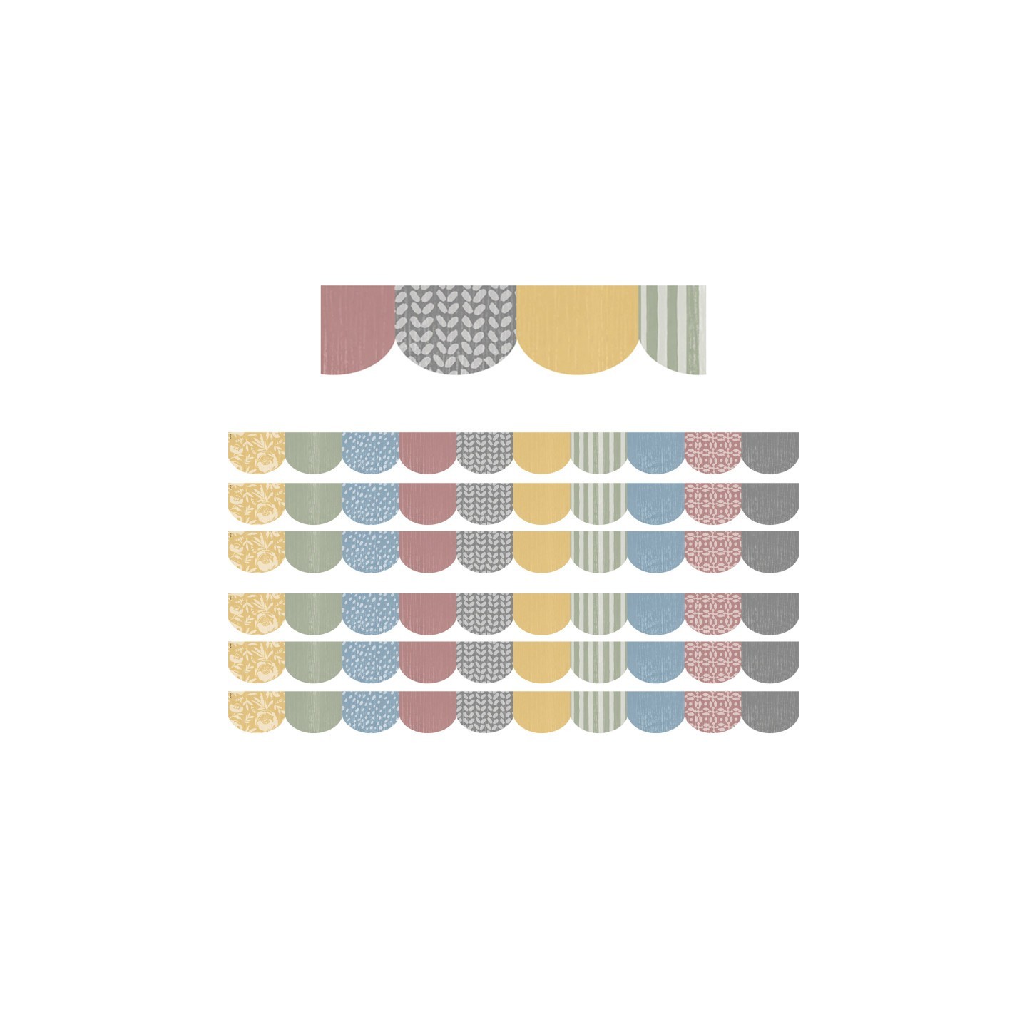 Teacher Created Resources® Classroom Cottage Scalloped Die-Cut Border Trim, 35 Feet Per Pack, 6 Packs