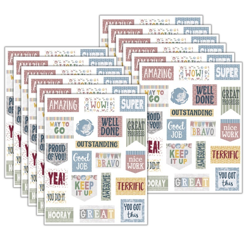 Teacher Created Resources® Classroom Cottage Stickers, 120 Per Pack, 12 Packs