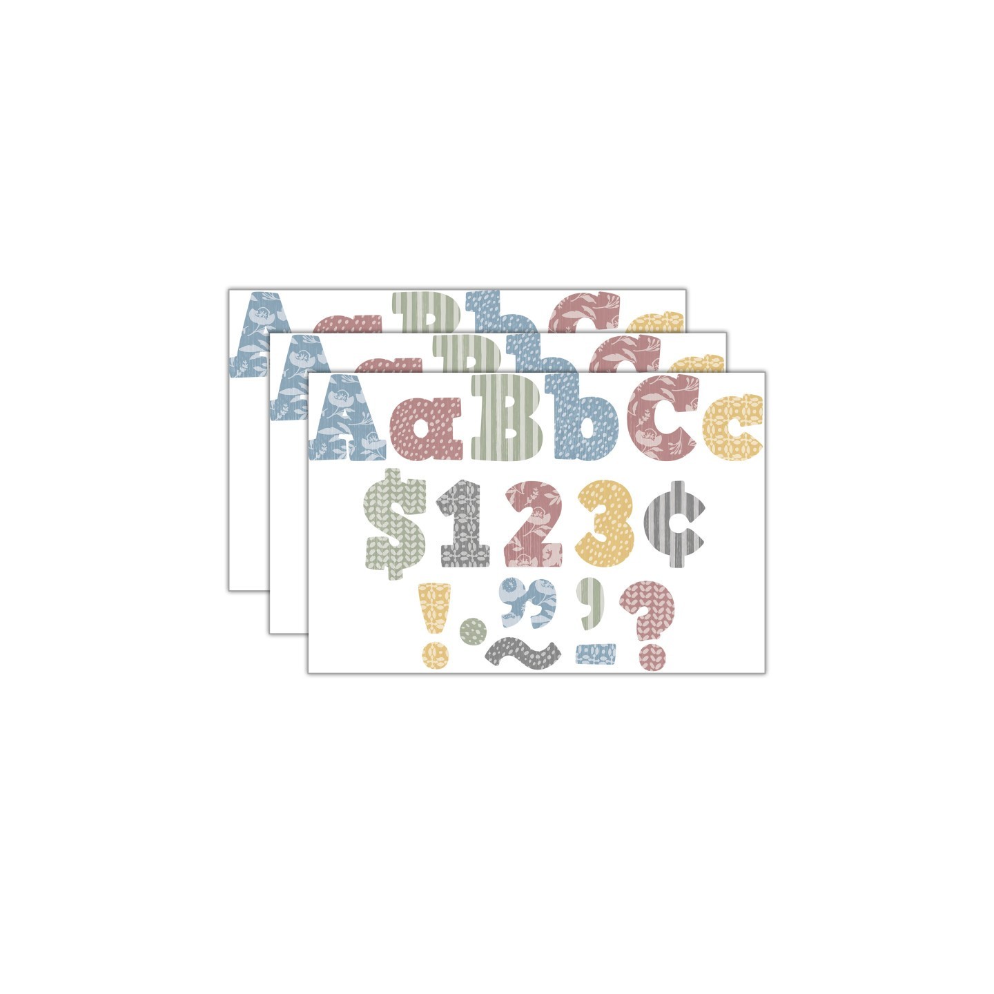 Teacher Created Resources® Classroom Cottage 4" Bold Block Letters Combo Pack, 230 Pieces Per Pack, 3 Packs