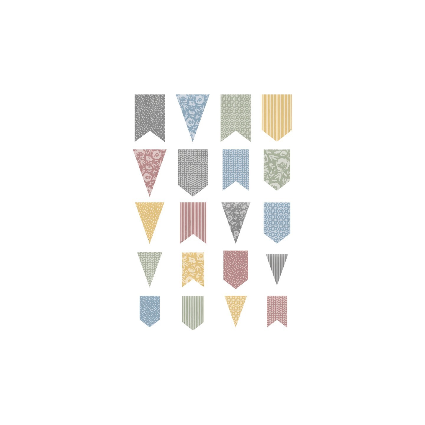 Teacher Created Resources® Classroom Cottage Pennants Accents - Assorted Sizes, Pack of 60