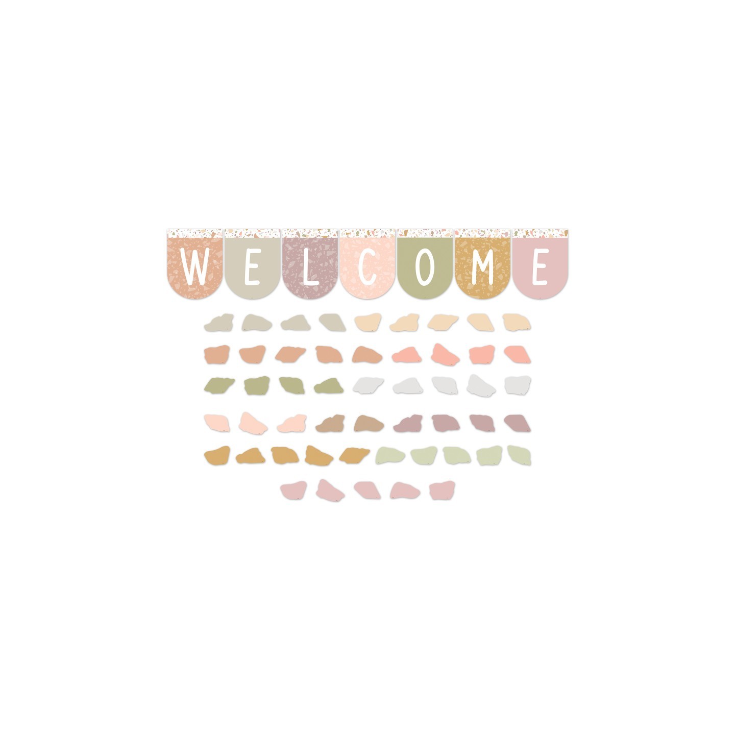 Teacher Created Resources® Terrazzo Tones Welcome Bunting Bulletin Board Set, 58 Pieces