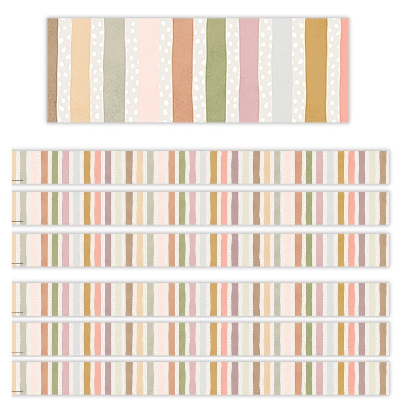 Teacher Created Resources® Terrazzo Tones Stripes Straight Border Trim, 35 Feet Per Pack, 6 Packs