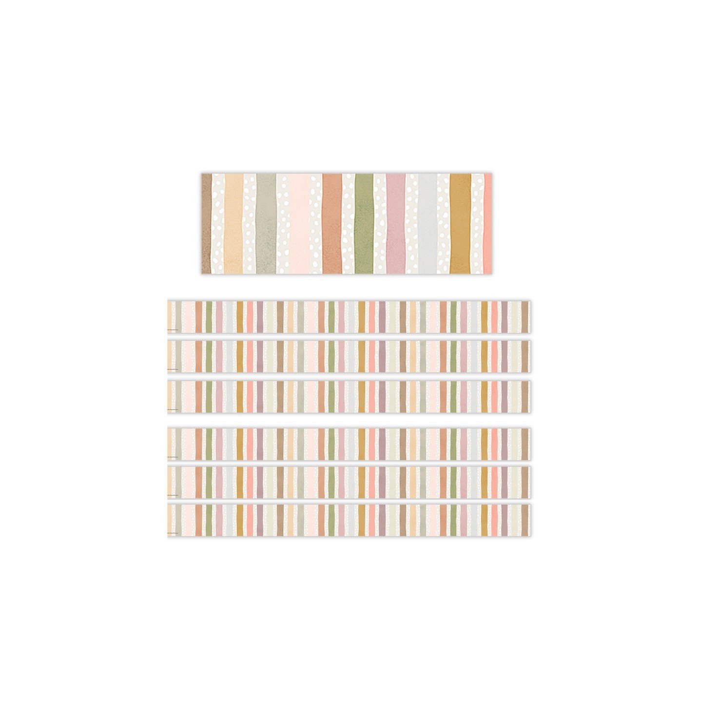 Teacher Created Resources® Terrazzo Tones Stripes Straight Border Trim, 35 Feet Per Pack, 6 Packs