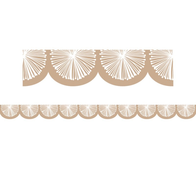 Teacher Created Resources® Natural Poms Scalloped Die-Cut Border Trim, 35 Feet