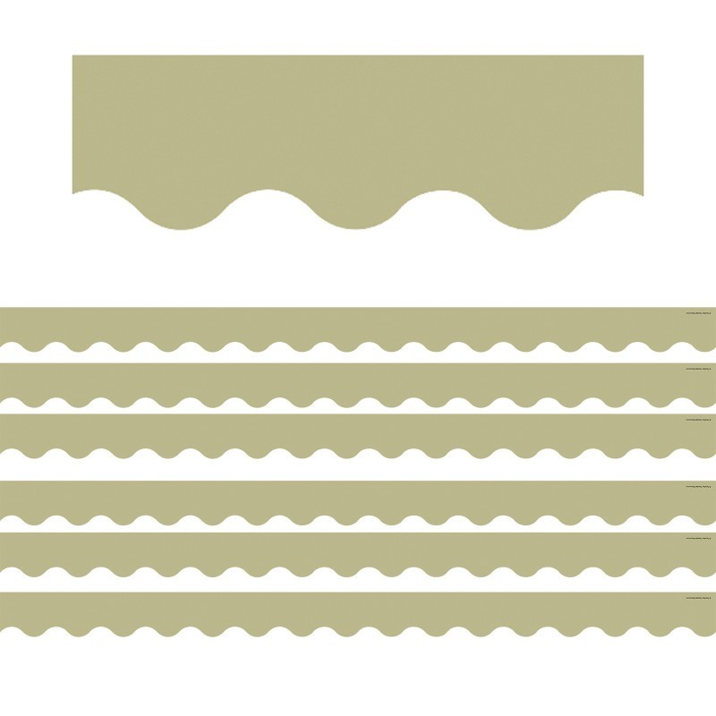 Teacher Created Resources® Olive Green Scalloped Border Trim, 35 Feet Per Pack, 6 Packs