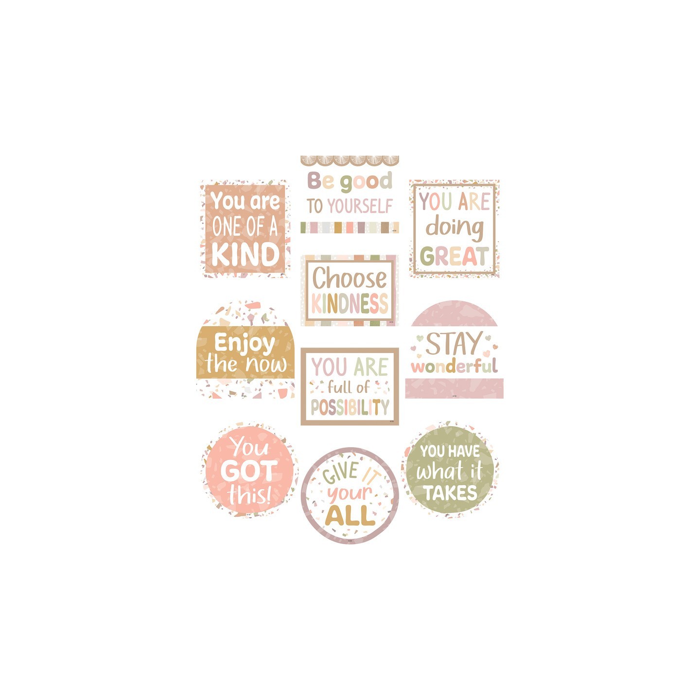 Teacher Created Resources® Terrazzo Tones Positive Sayings Accents, Pack of 30