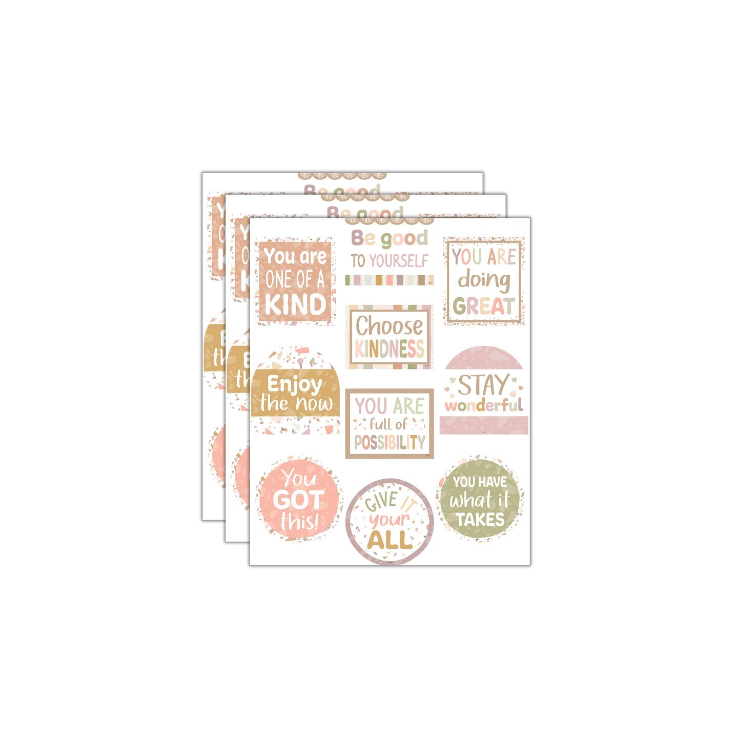 Teacher Created Resources® Terrazzo Tones Positive Sayings Accents, 30 Per Pack, 3 Packs