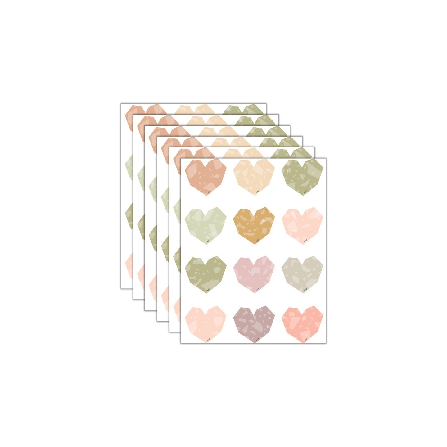 Teacher Created Resources® Terrazzo Tones Hearts Mini Accents, 36 Per Pack, 6 Packs