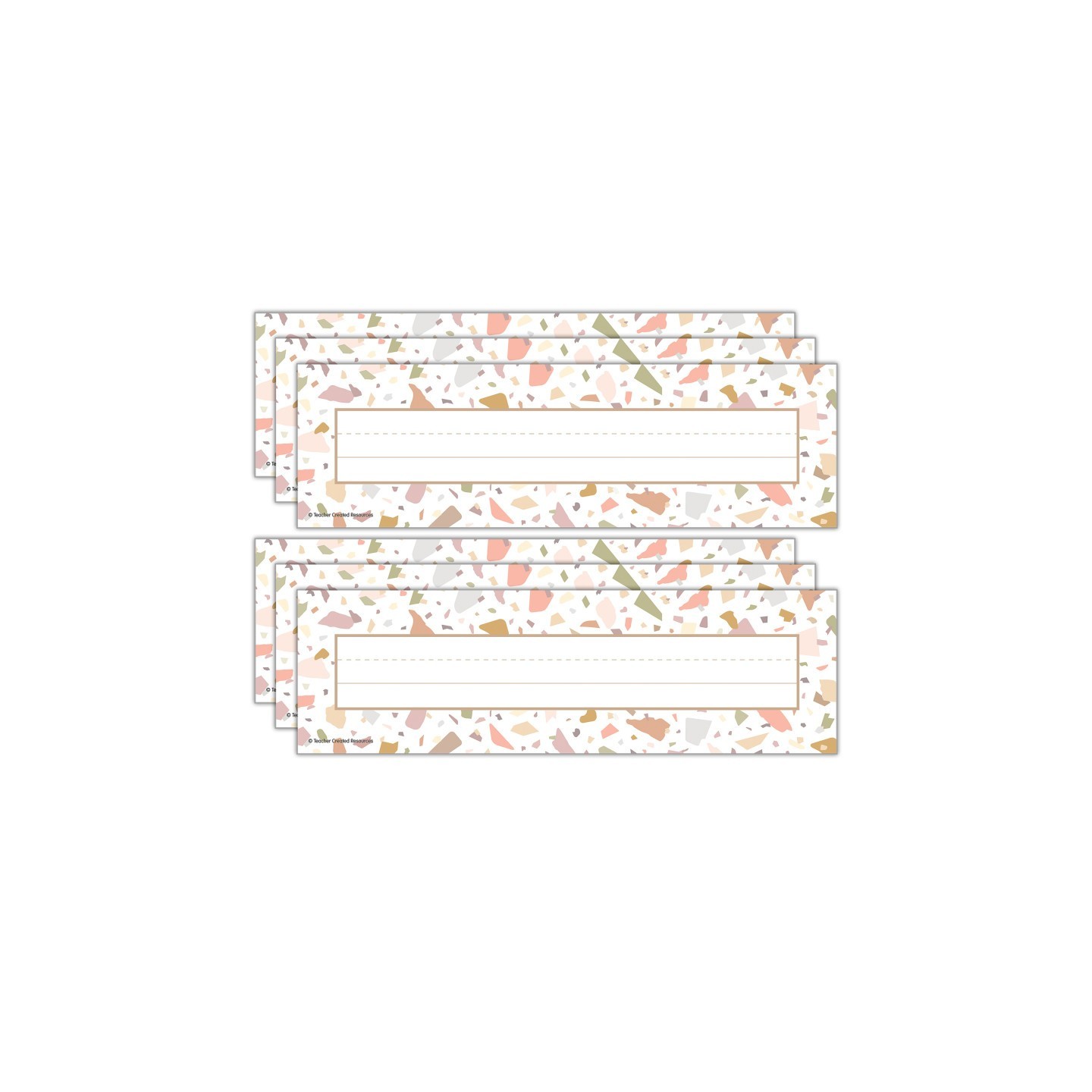 Teacher Created Resources® Terrazzo Tones Flat Name Plates, 36 Per Pack, 6 Packs