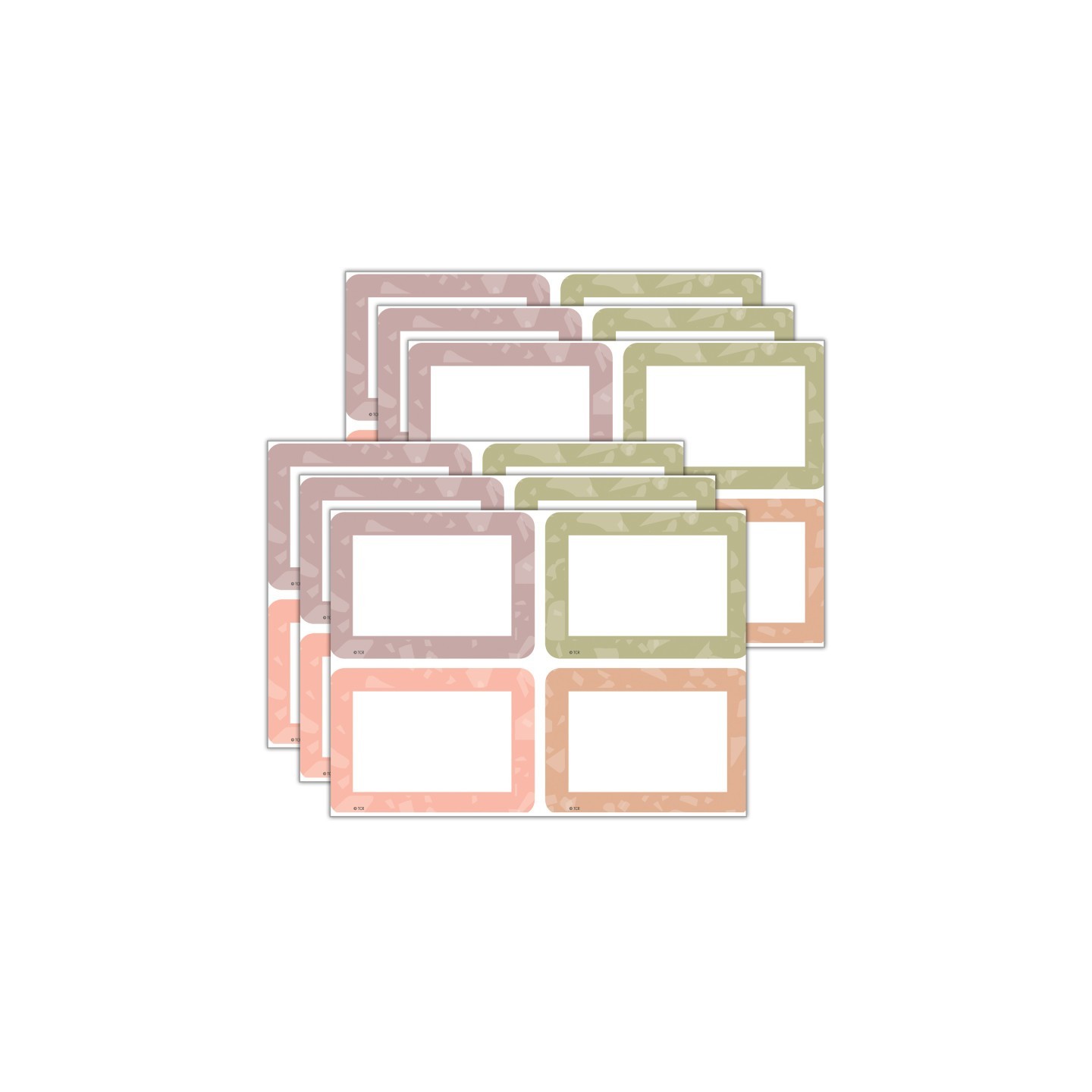 Teacher Created Resources® Terrazzo Tones Name Tags/Labels - Multi-Pack, 36 Per Pack, 6 Packs