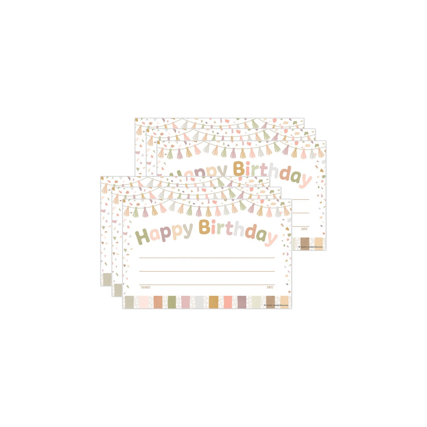 Teacher Created Resources® Terrazzo Tones Happy Birthday Awards, 30 Per Pack, 6 Packs