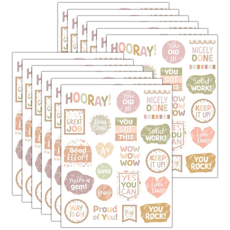 Teacher Created Resources® Terrazzo Tones Stickers, 120 Per Pack, 12 Packs