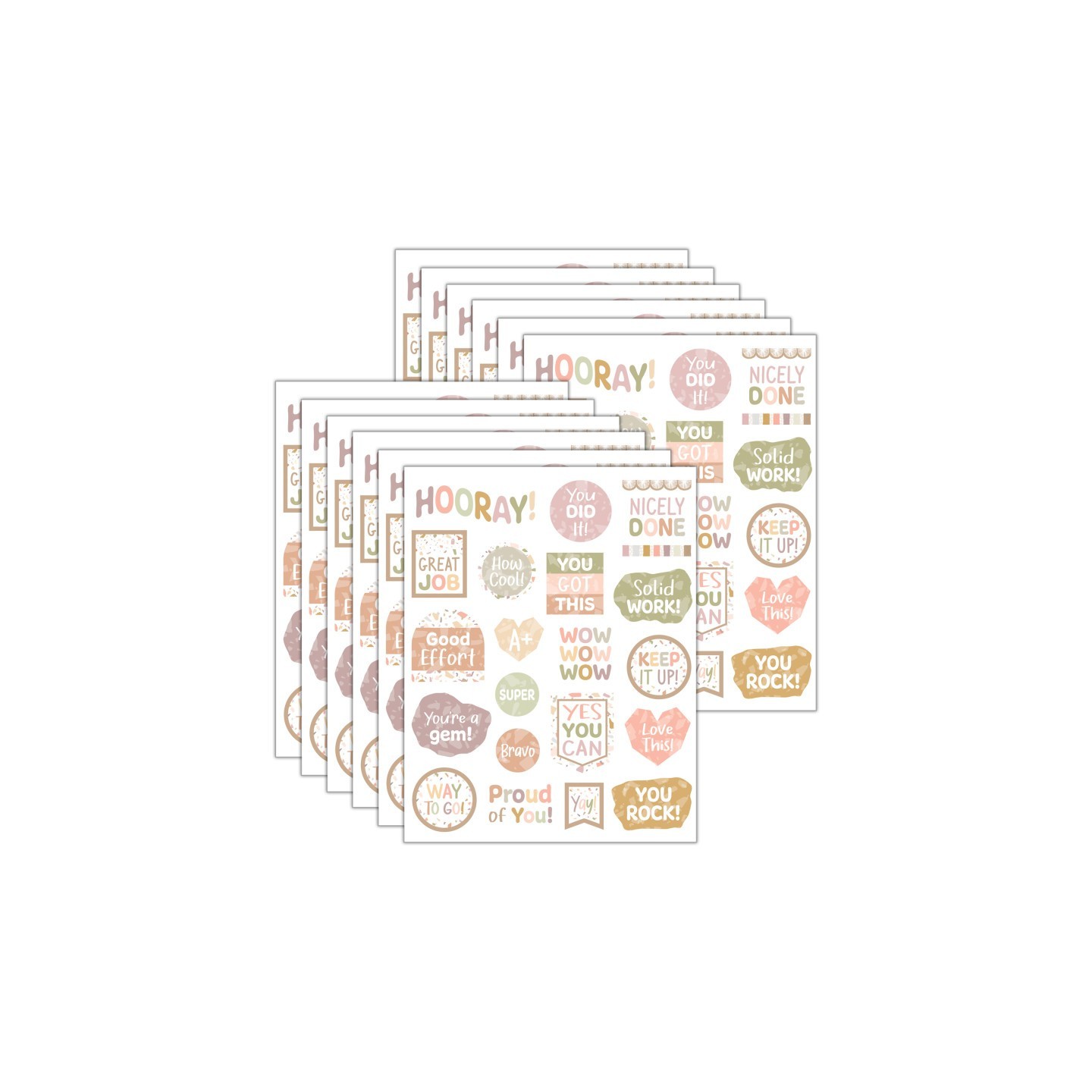 Teacher Created Resources® Terrazzo Tones Stickers, 120 Per Pack, 12 Packs