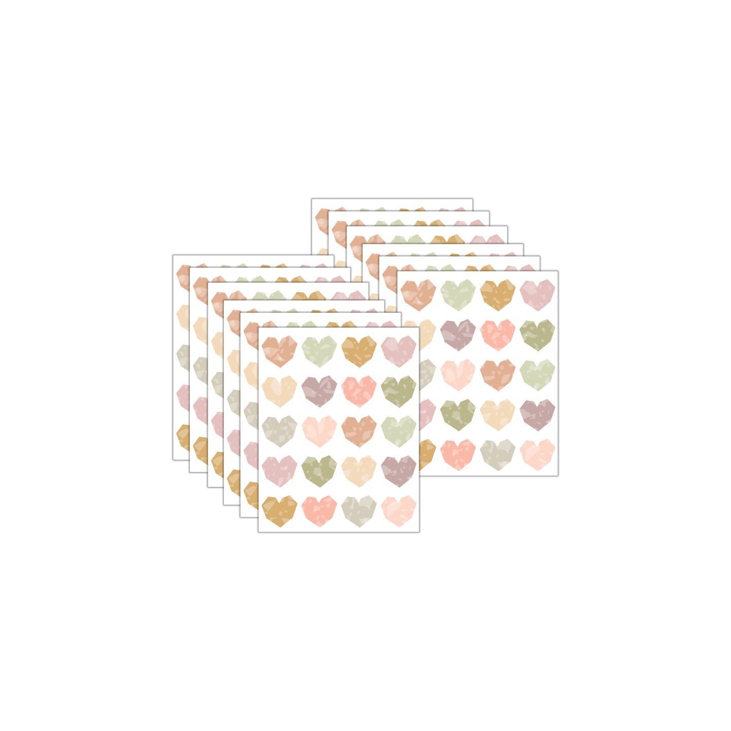 Teacher Created Resources® Terrazzo Tones Hearts Stickers, 120 Per Pack, 12 Packs