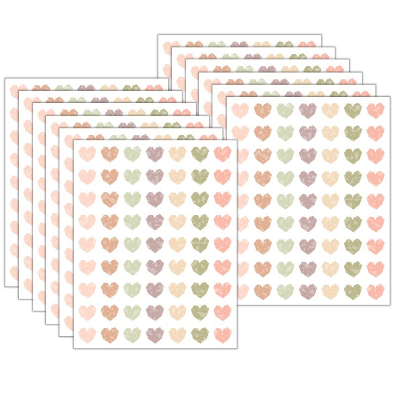 Teacher Created Resources® Terrazzo Tones Hearts Mini Stickers, 378 Per Pack, 12 Packs