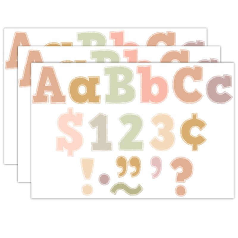 Teacher Created Resources® Terrazzo Tones 4" Bold Block Letters Combo Pack, 230 Pieces Per Pack, 3 Packs