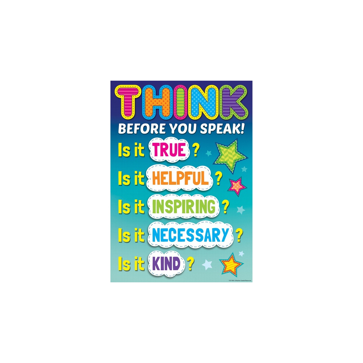 Teacher Created Resources® Think Before You Speak Positive Poster