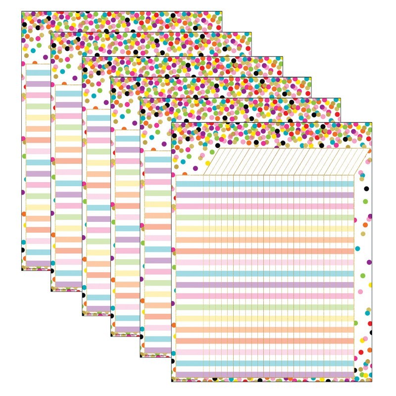 Teacher Created Resources® Confetti Incentive Chart, Pack of 6