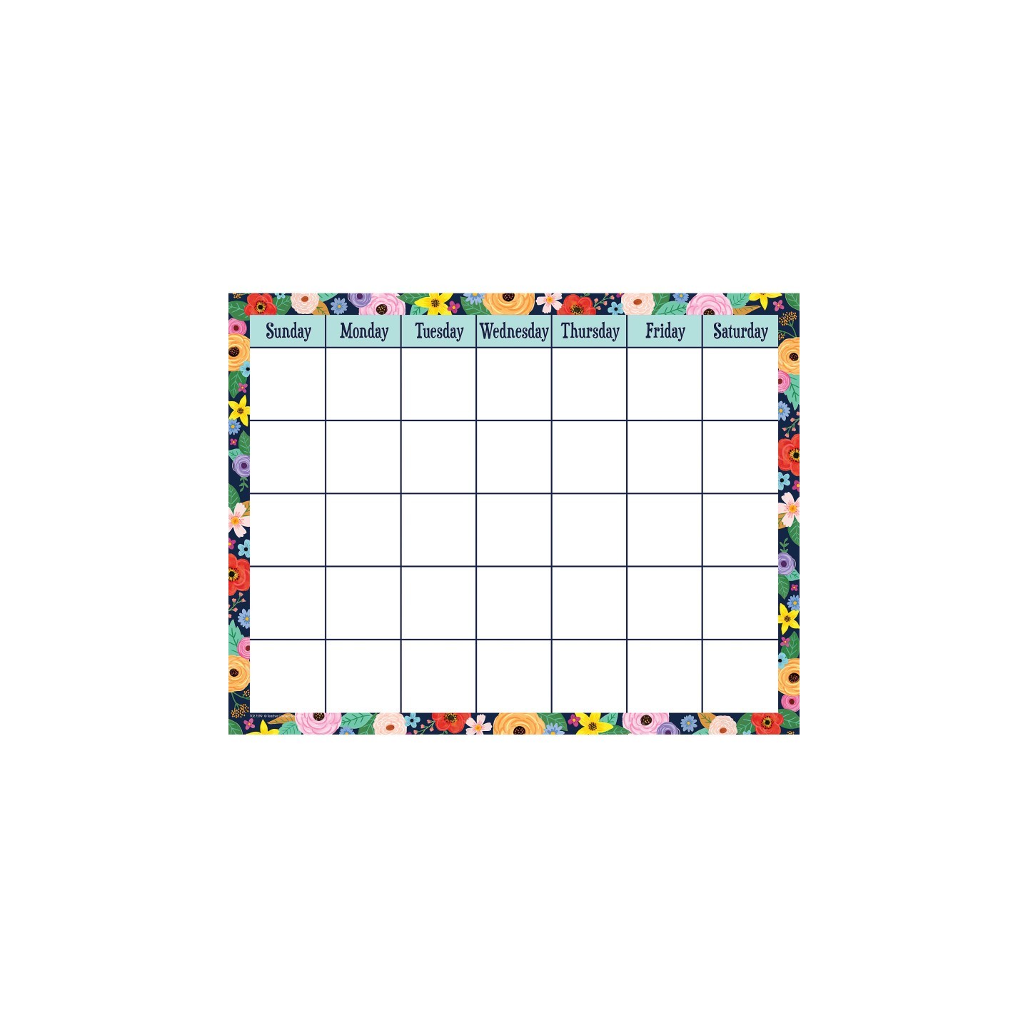 Teacher Created Resources® Wildflowers Calendar Chart, 17" x 22"