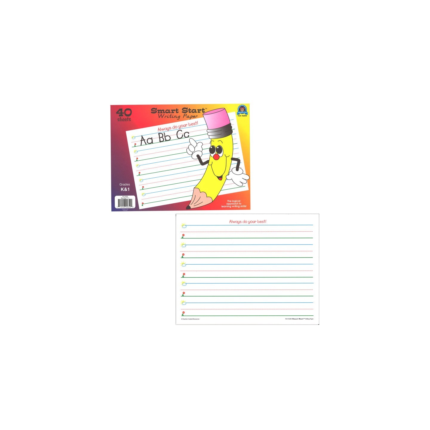 Teacher Created Resources® Smart Start K-1 Writing Paper: 40 Sheet Tablet