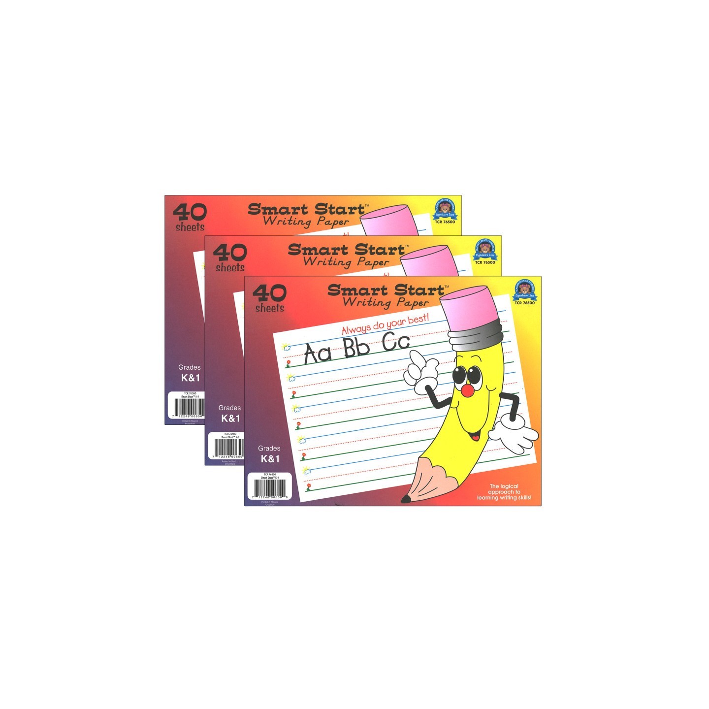 Teacher Created Resources® Smart Start K-1 Writing Paper: 40 Sheet Tablet, Pack of 3