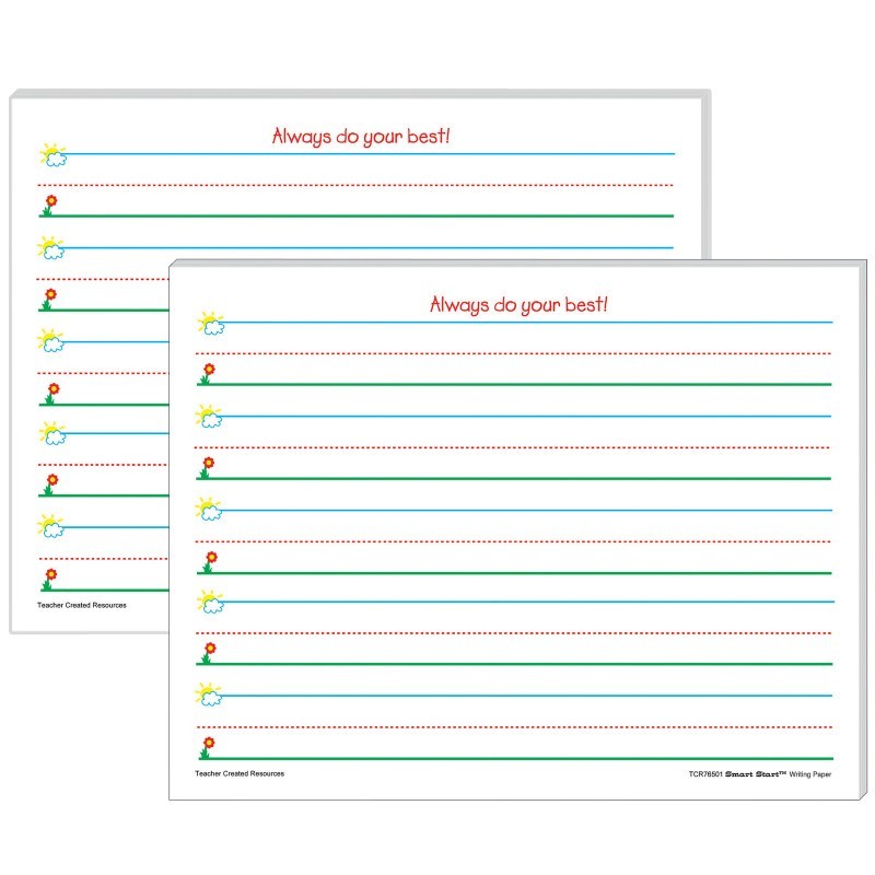 Teacher Created Resources® Smart Start K-1 Writing Paper: 100 Sheets Per Pack, 2 Packs