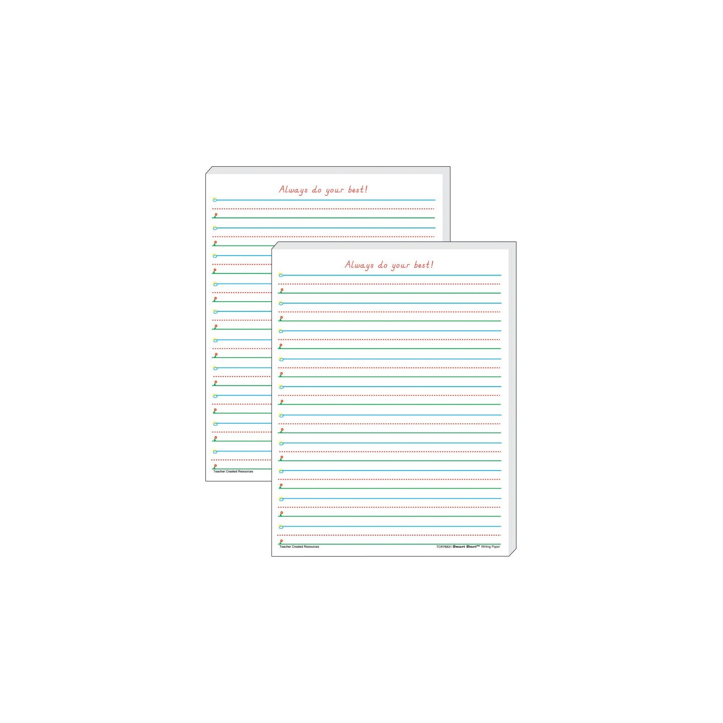 Teacher Created Resources® Smart Start 1-2 Writing Paper: 100 Sheets Per Pack, 2 Packs