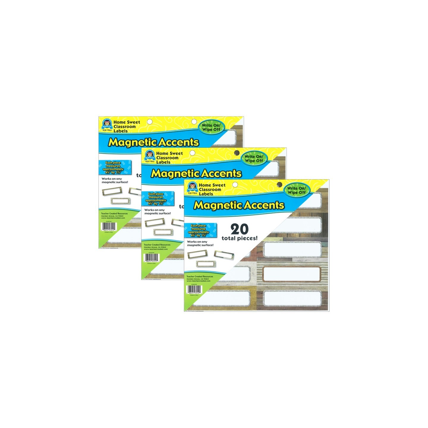 Teacher Created Resources® Home Sweet Classroom Labels Magnetic Accents, 20 Per Pack, 3 Packs