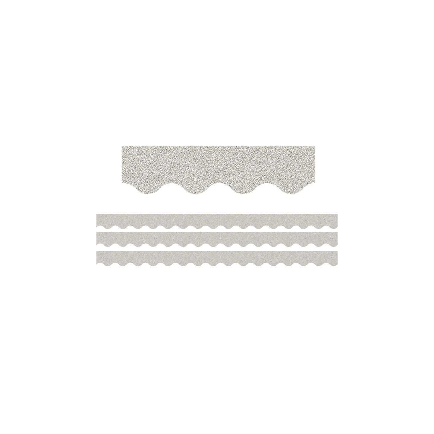 Teacher Created Resources® Silver Glitz Scalloped Border Trim, 35 Feet Per Pack, 3 Packs
