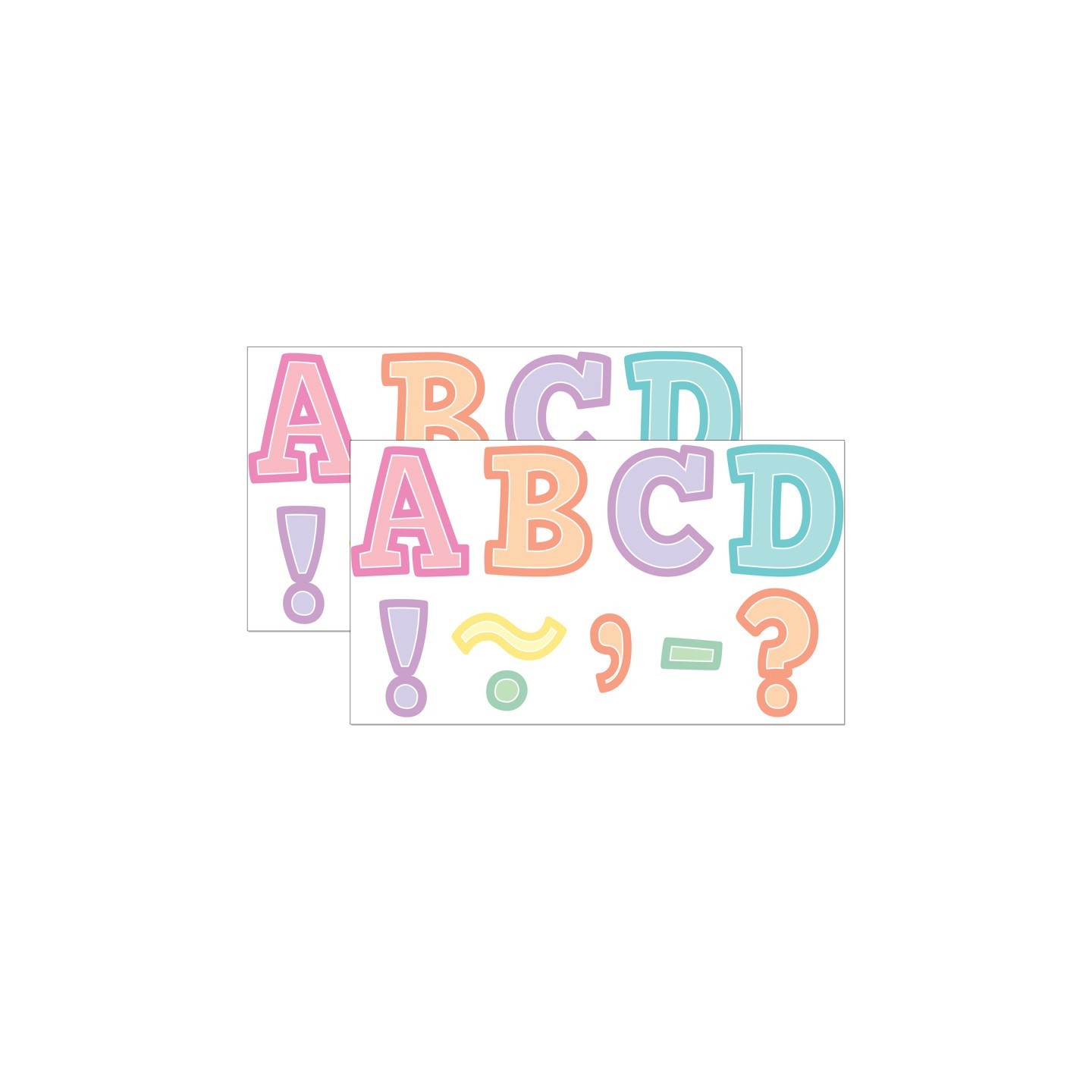 Teacher Created Resources® Pastel Pop Bold Block 3" Magnetic Letters, 55 Pieces Per Pack, 2 Packs
