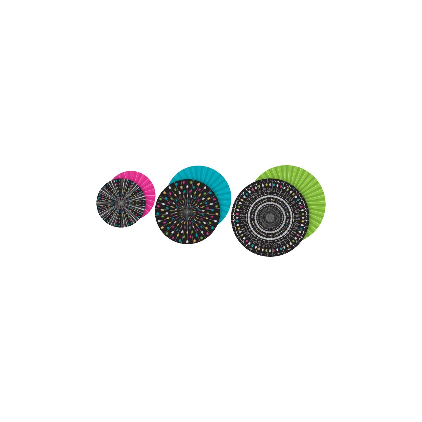 Teacher Created Resources® Chalkboard Brights Hanging Paper Fans, 3 Per Pack, 3 Packs