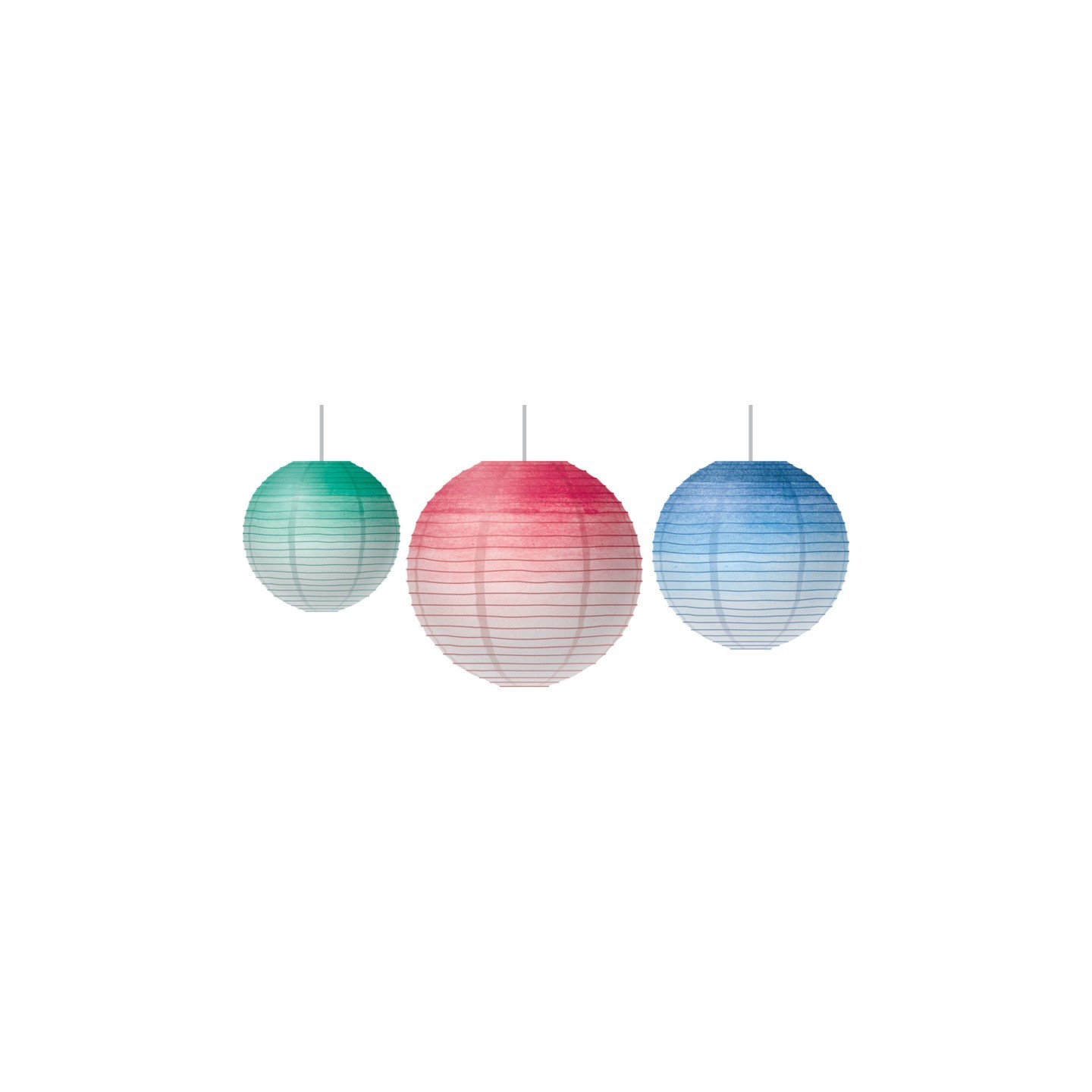 Teacher Created Resources® Watercolor Hanging Paper Lanterns, Assorted Colors & Sizes, Pack of 3