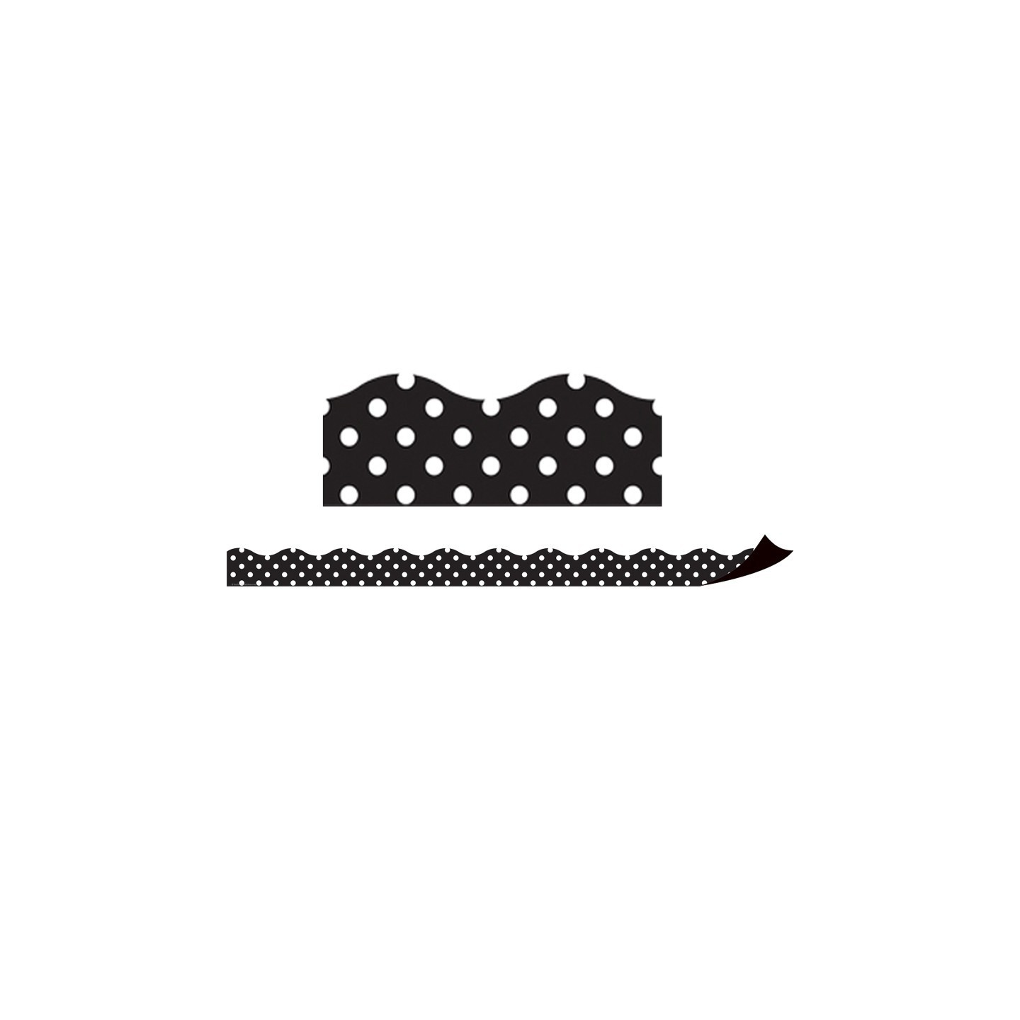 Teacher Created Resources® Magnetic Borders, Black Polka Dots, 24 Feet